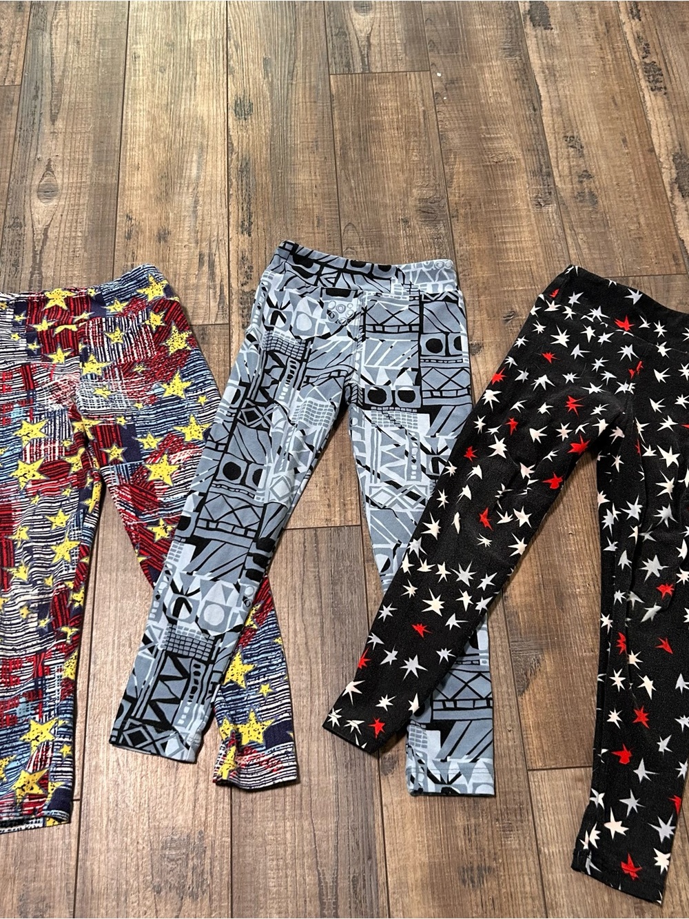 LuLaRoe Kids Leggings Size S/M Small Medium Lot Of 3 Stars Geometric